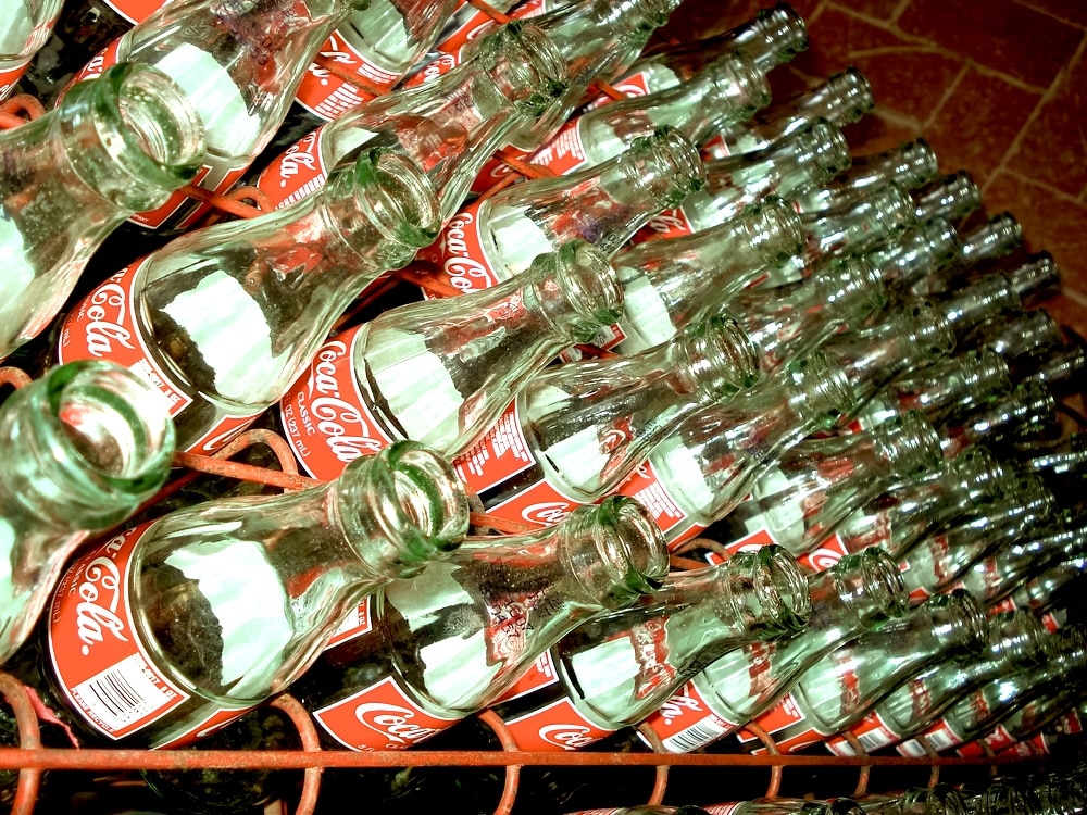 Biedenharn Coca-Cola Museum, photo of the vintage bottles